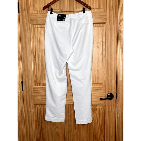 I.N.C. womens size 10 pants white straight leg mid-rise zip fly closure - Picture 3 of 11